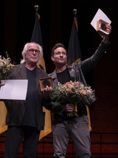 Werner Schretzmeier und Eric Gauthier bei der Verleihung der Bürgermedaille der Stadt Stuttgart